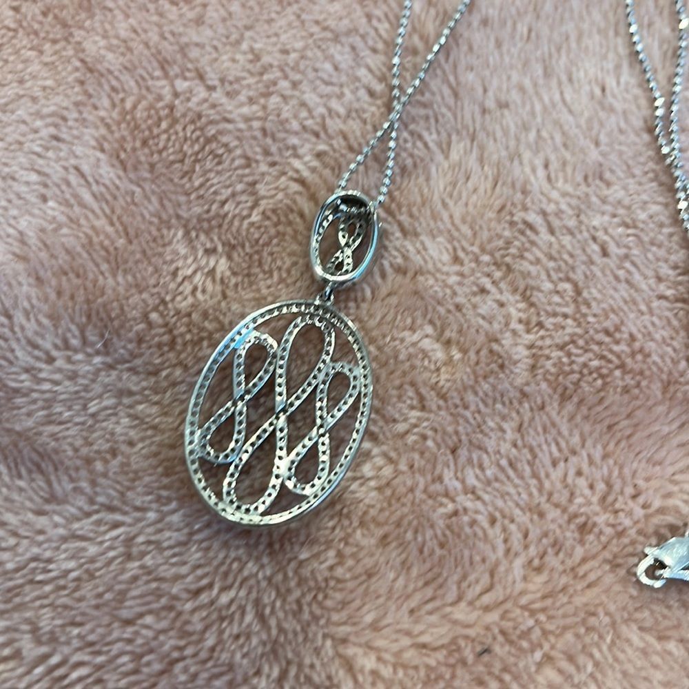 Sterling Silver Crystal Infinity Tri Necklace - image 3